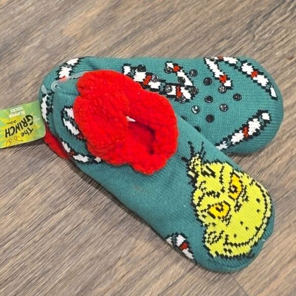 Bioworld Dr. Suess The Grinch Slipper Socks - Picture 3 of 3